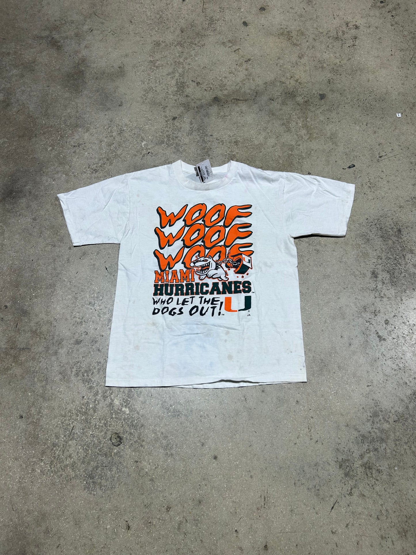 Who Let The Dogs Out University Of Miami Tee - White Size XL