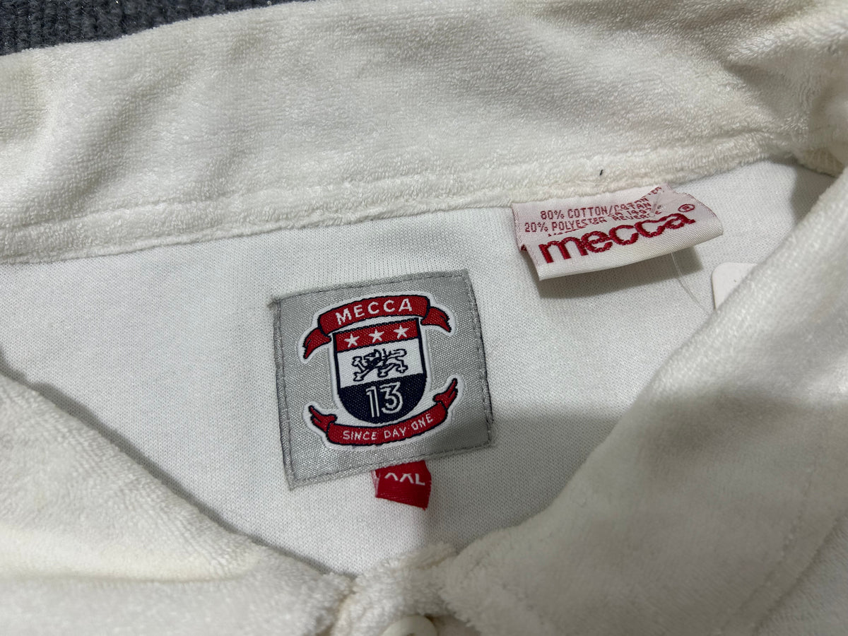 Mecca Velour Rugby Polo - White Size XXL