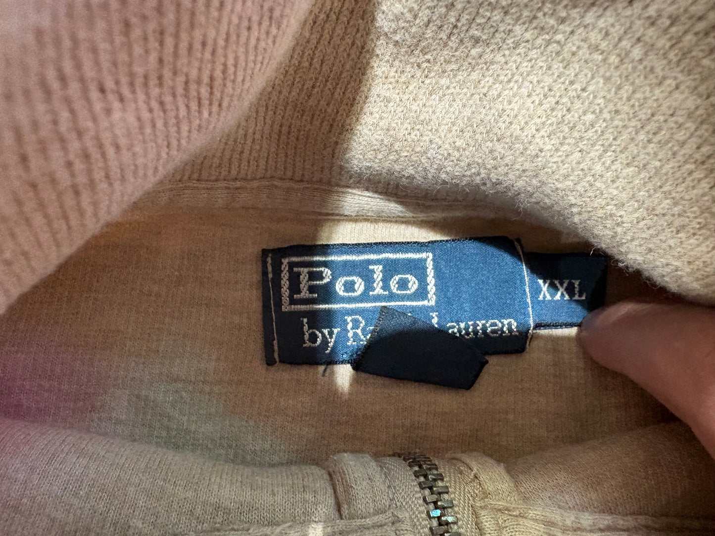 Polo Ralph Lauren Turtle Neck Zip Up Sweater - Cream Size XXL