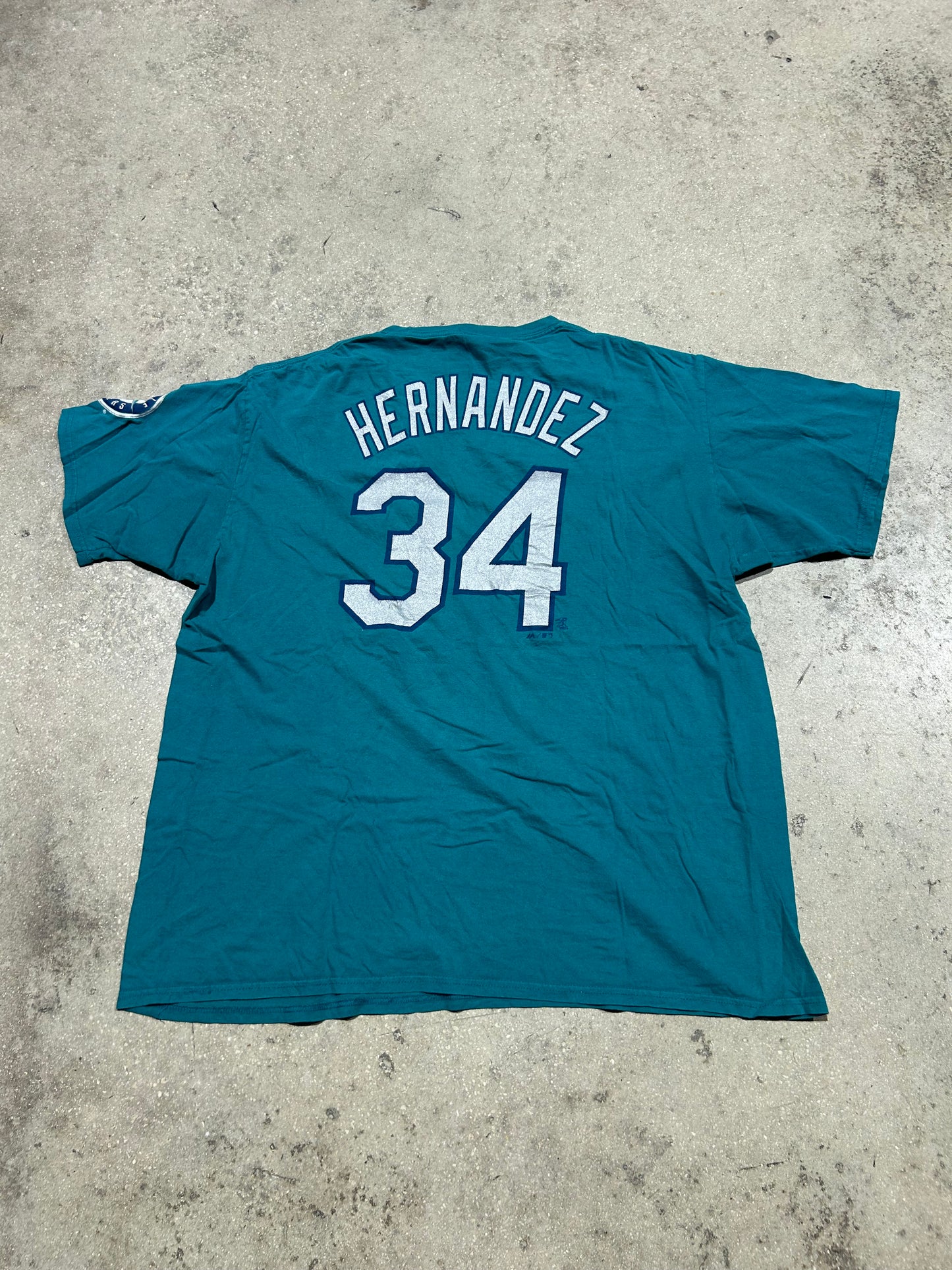 Seattle Mariners Felix Hernandez #34 Tee - Teal Size XL