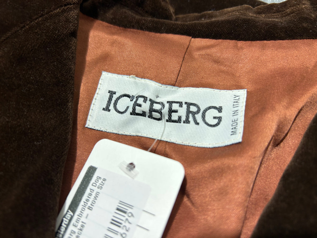 Iceberg Embroidered Dog Suit Jacket - Brown Size Large