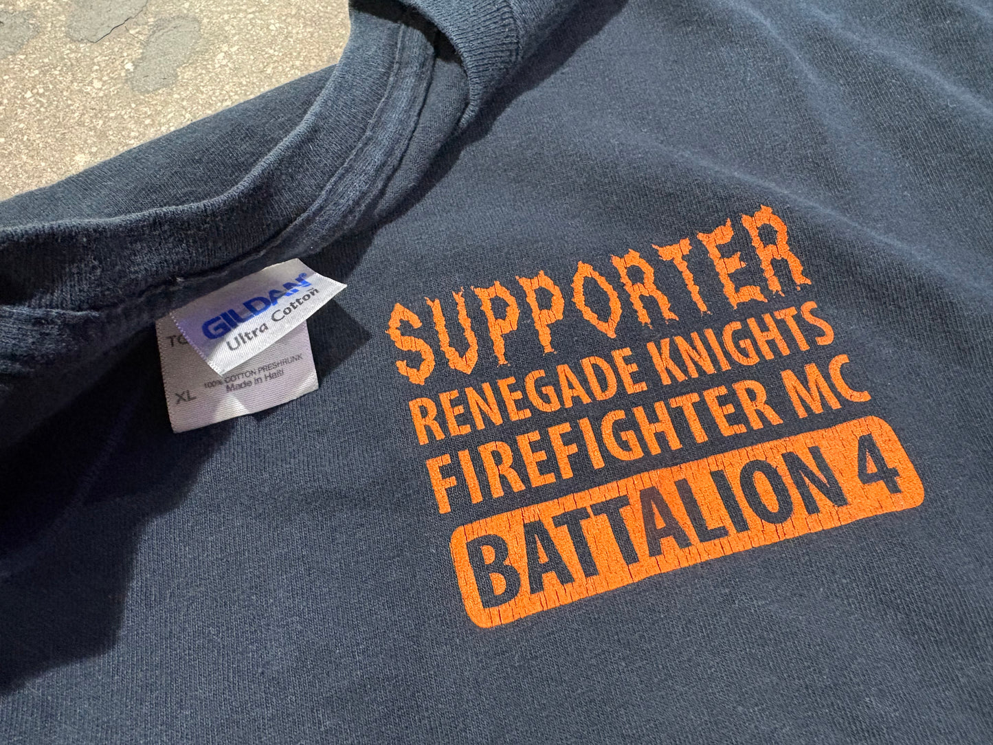 Firefighter Battalion 4 Supporter Tee - Black Size XL