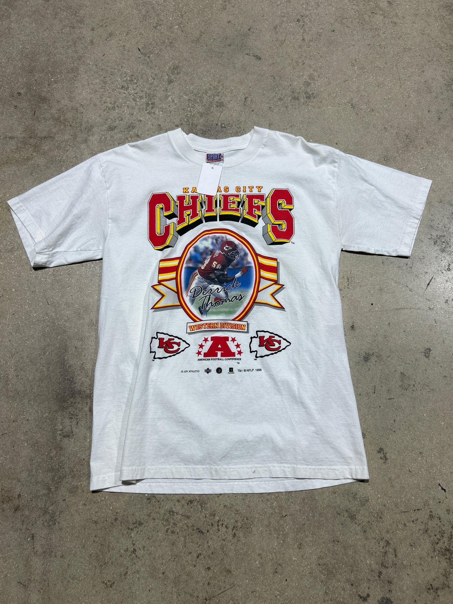 1996 Kansas City Chiefs Derrick Thomas Tee - White Size Large