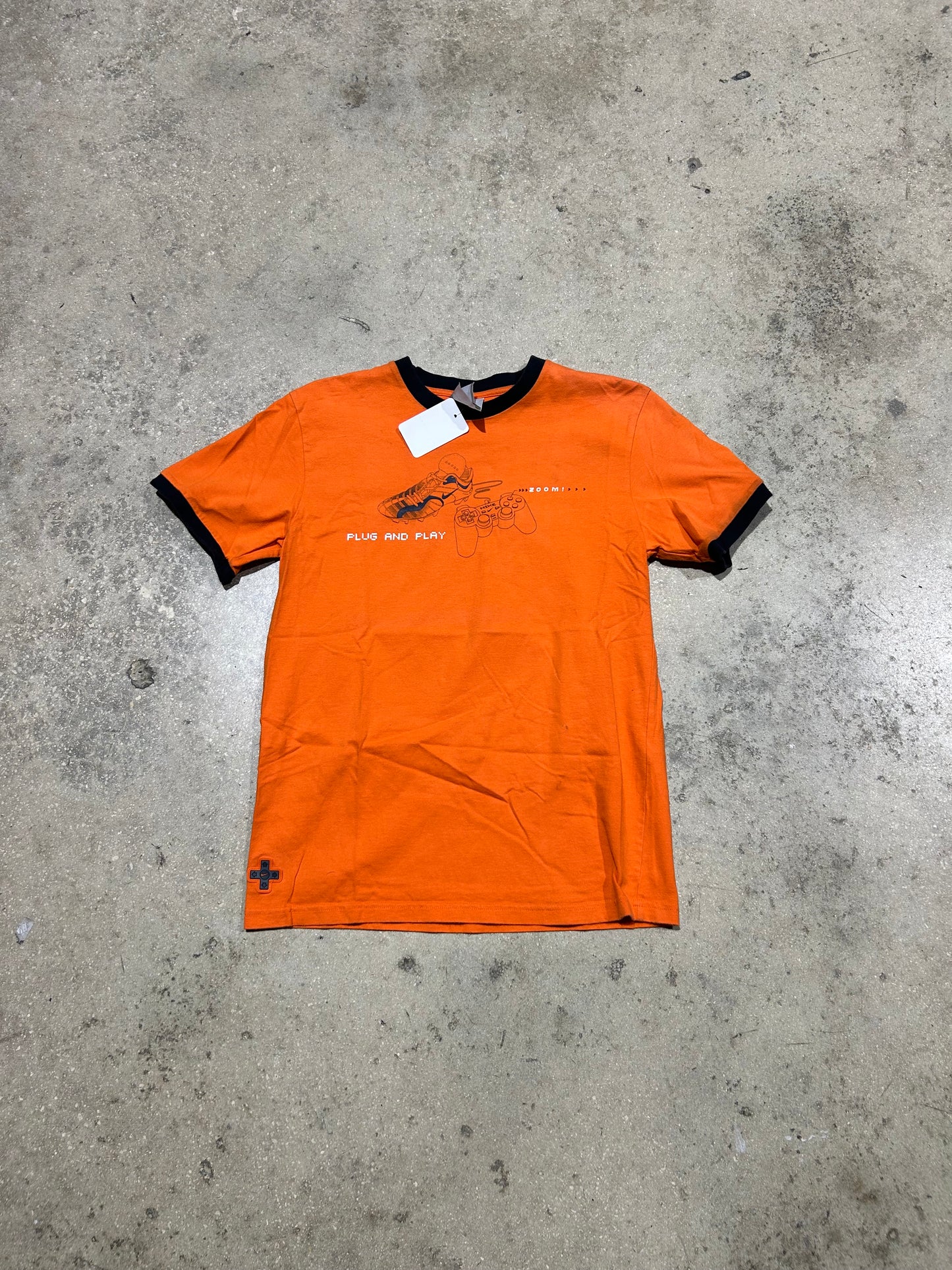 Nike Plug And Play Ringer Tee - Orange/Black Size Large