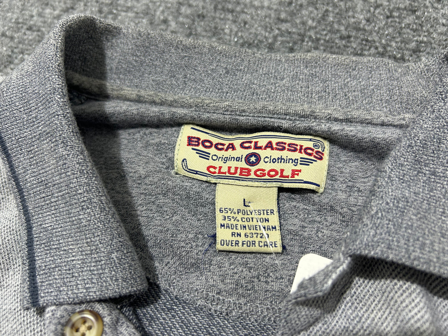 Boca Classics Golf Polo Shirt - Grey Size Large