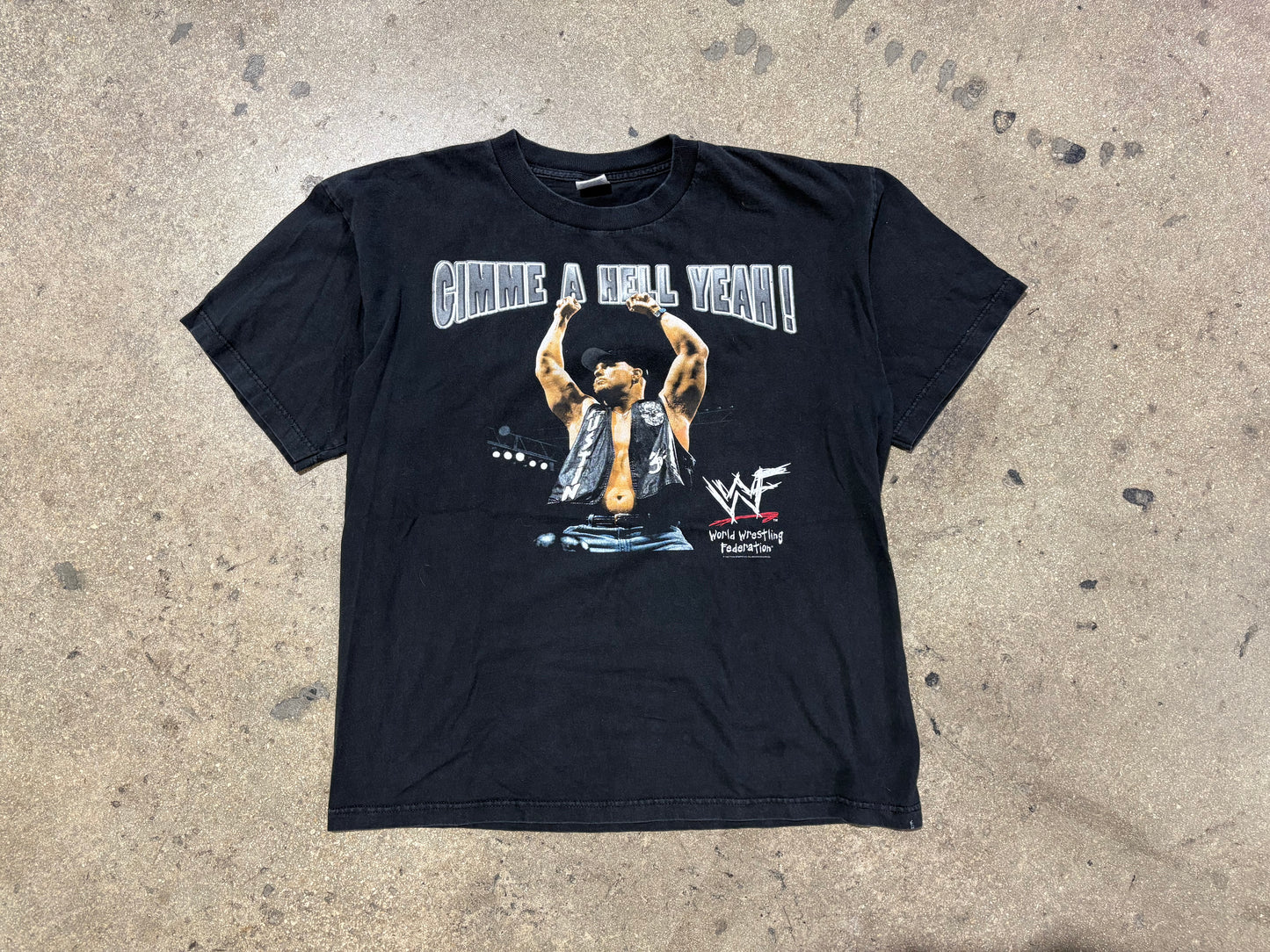 1998 WWF Stone Cold Gimme A Hell Yeah Tee - Black Size XL