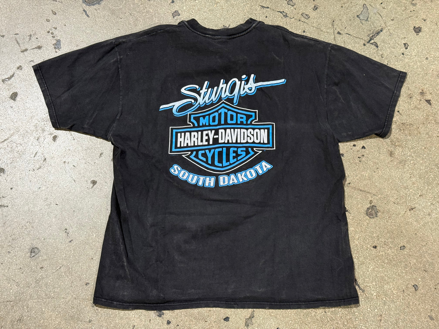1997 Harley Davidson Wild Spirit South Dakota Tee - Faded Black Size XL