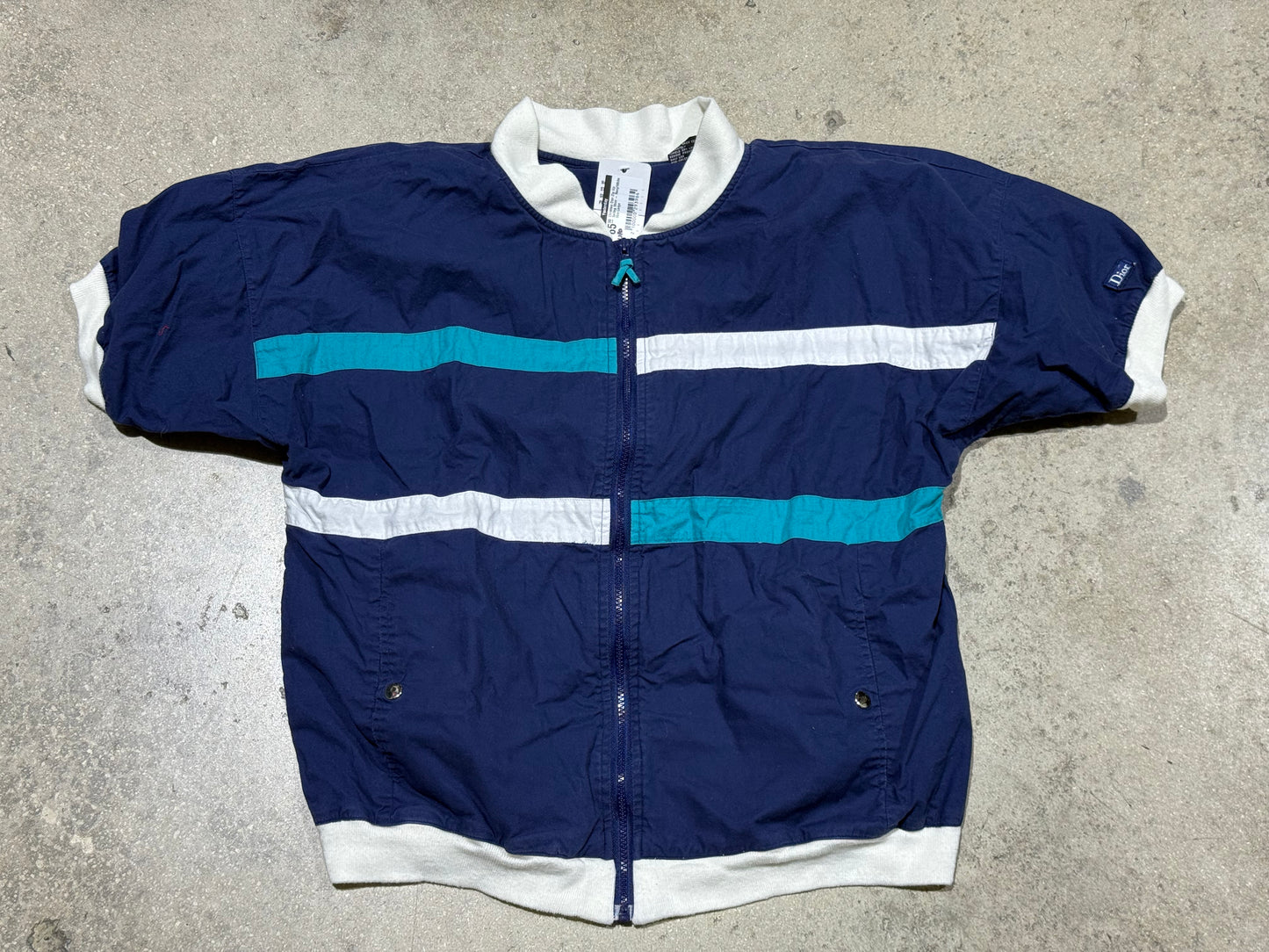 Christian Dior Zip Up Sailing Shirt - Navy/White Size Large