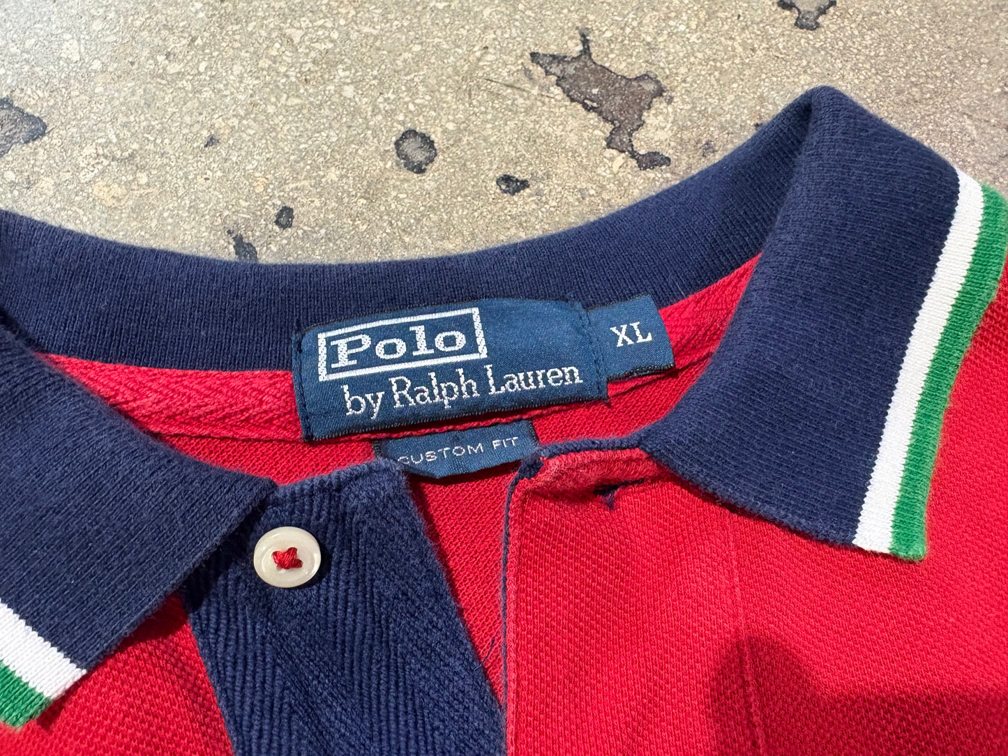 Polo Ralph Lauren Big Stripe #3 Polo Shirt - Red/Green Size XL