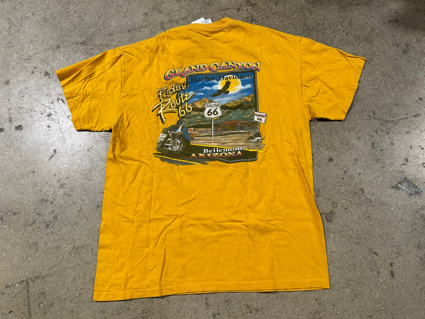 2006 Harley Davidson Dangerous Curves Tee - Yellow Size XL