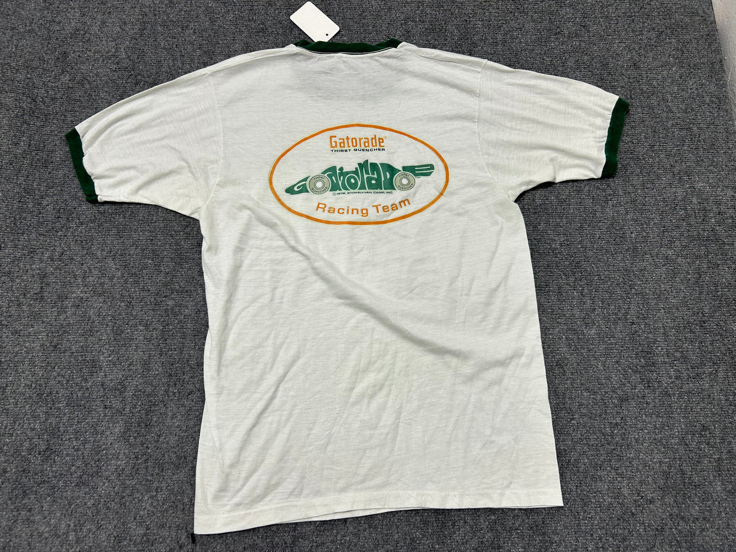 1975 Gatorade Ringer Tee - White/Green Size Large