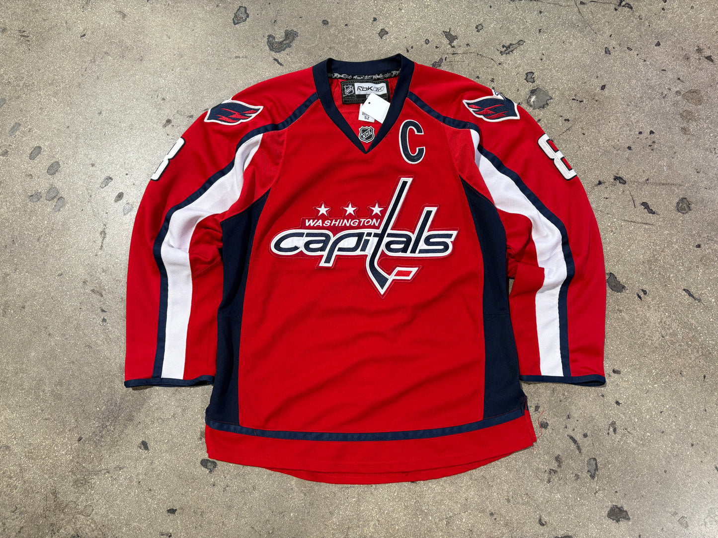 Reebok Washington Capitals Ovechkin #8 Authentic Jersey Size 52