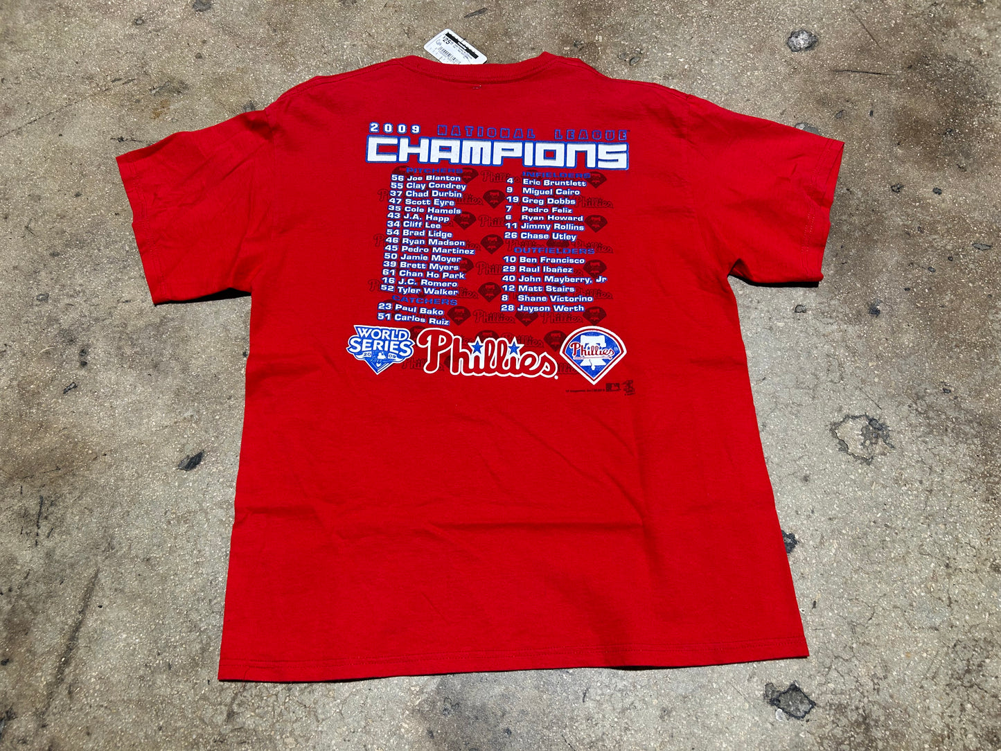 2009 Phillies NL Champs Tee - Red Size Large