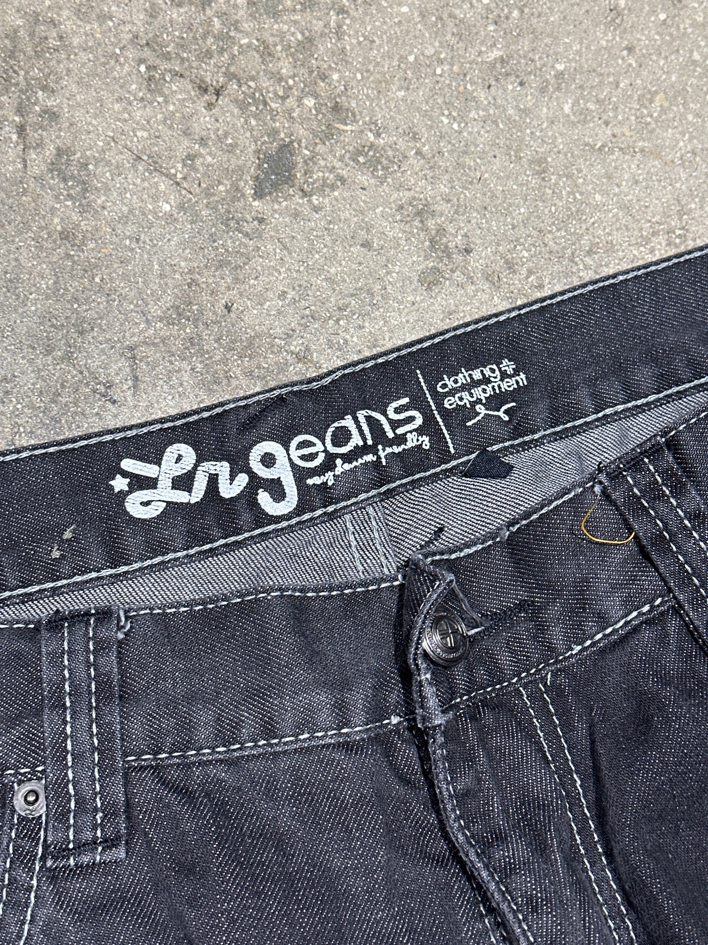 LRG Zipper Pocket Denim Jeans - Black Size 38x32
