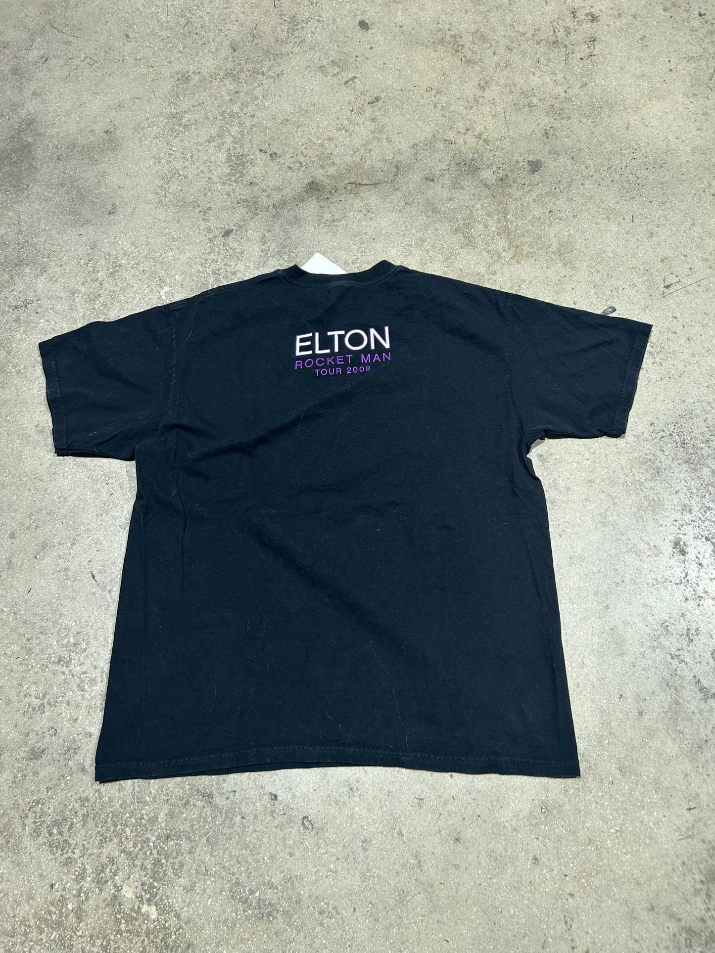 2008 Elton Jon Rocket Man Tour Tee - Black/Purple Size XL