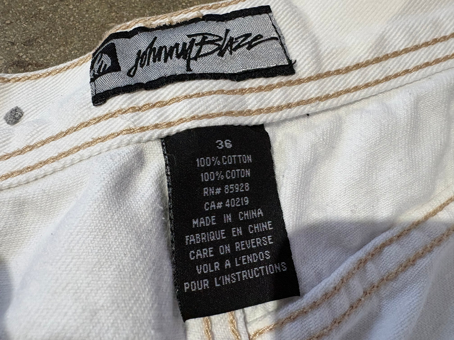 Johnny Blaze Denim Jeans - White Size 36