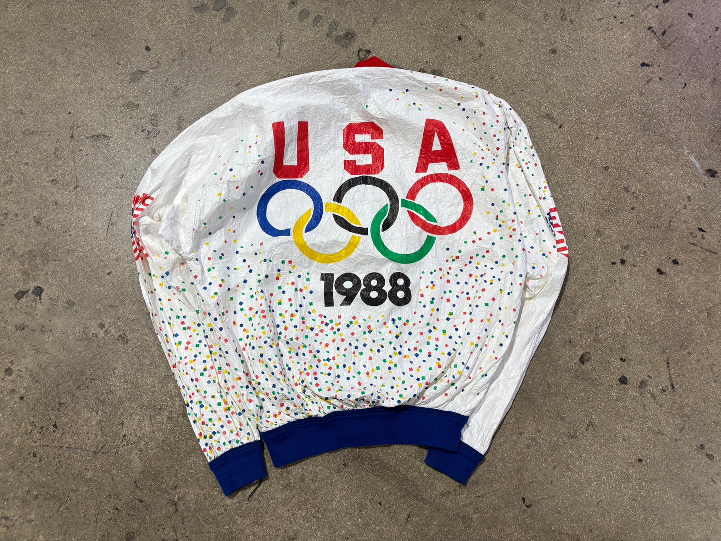 1988 USA Olympic Light Windbreaker Jacket - White Size XL