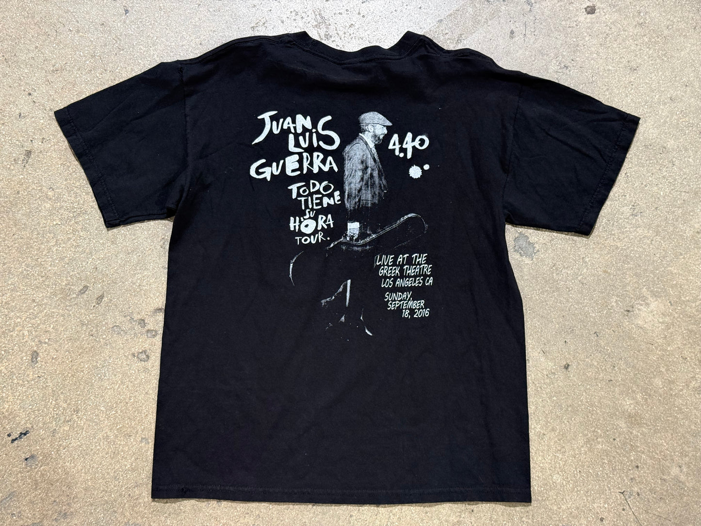 2016 Juan Luis Guerra Todo Tiene Su Hora Tour Tee - Black Size Large