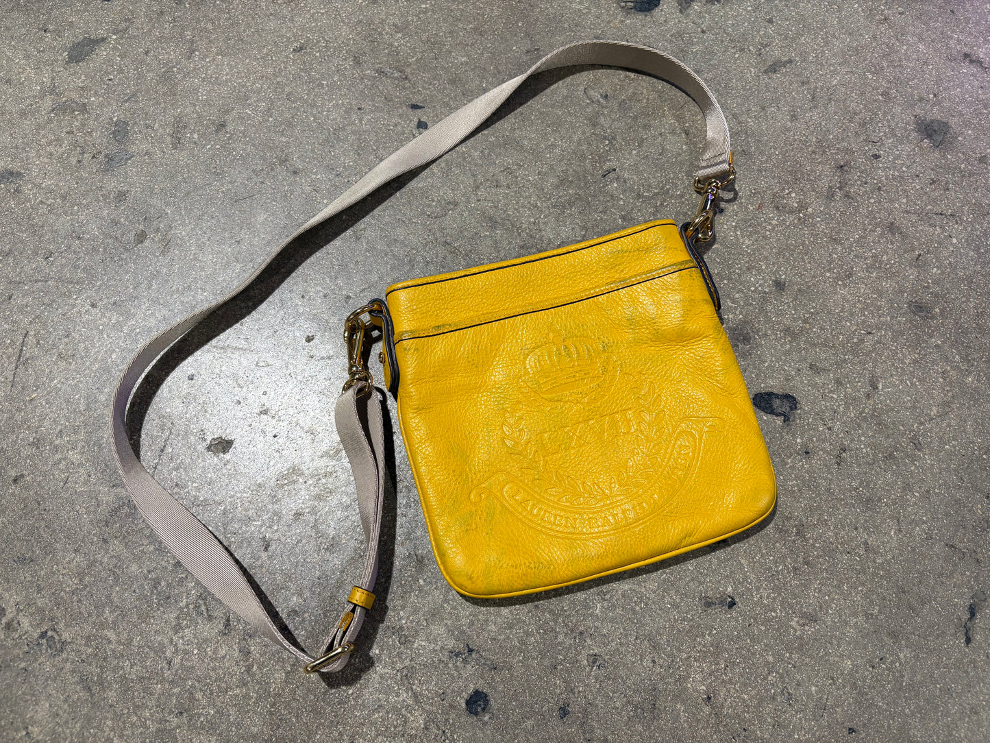 Lauren by Ralph Lauren Leather Side Bag - Yellow