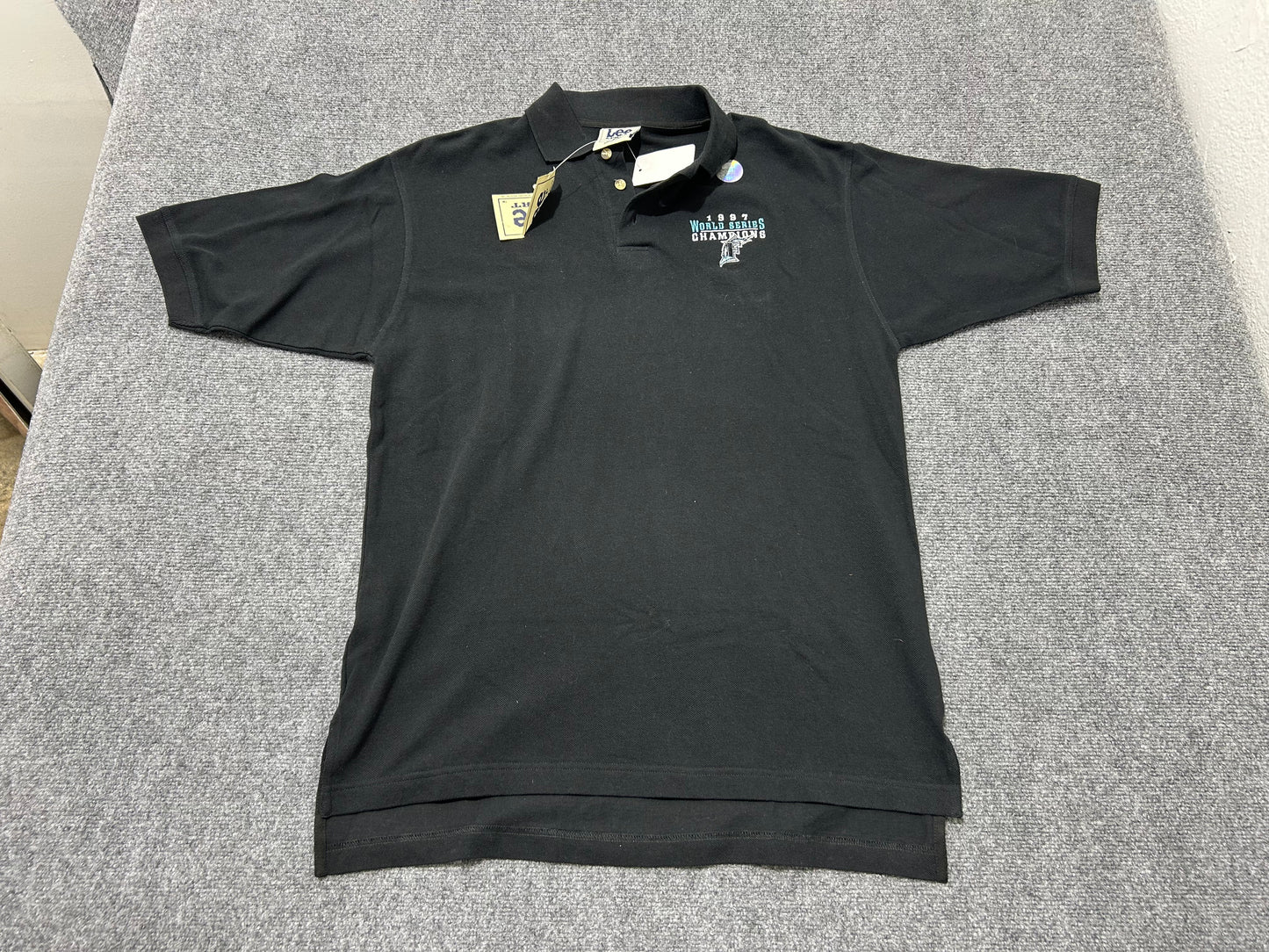 1997 Florida Marlins World Series Polo - Black Size Medium