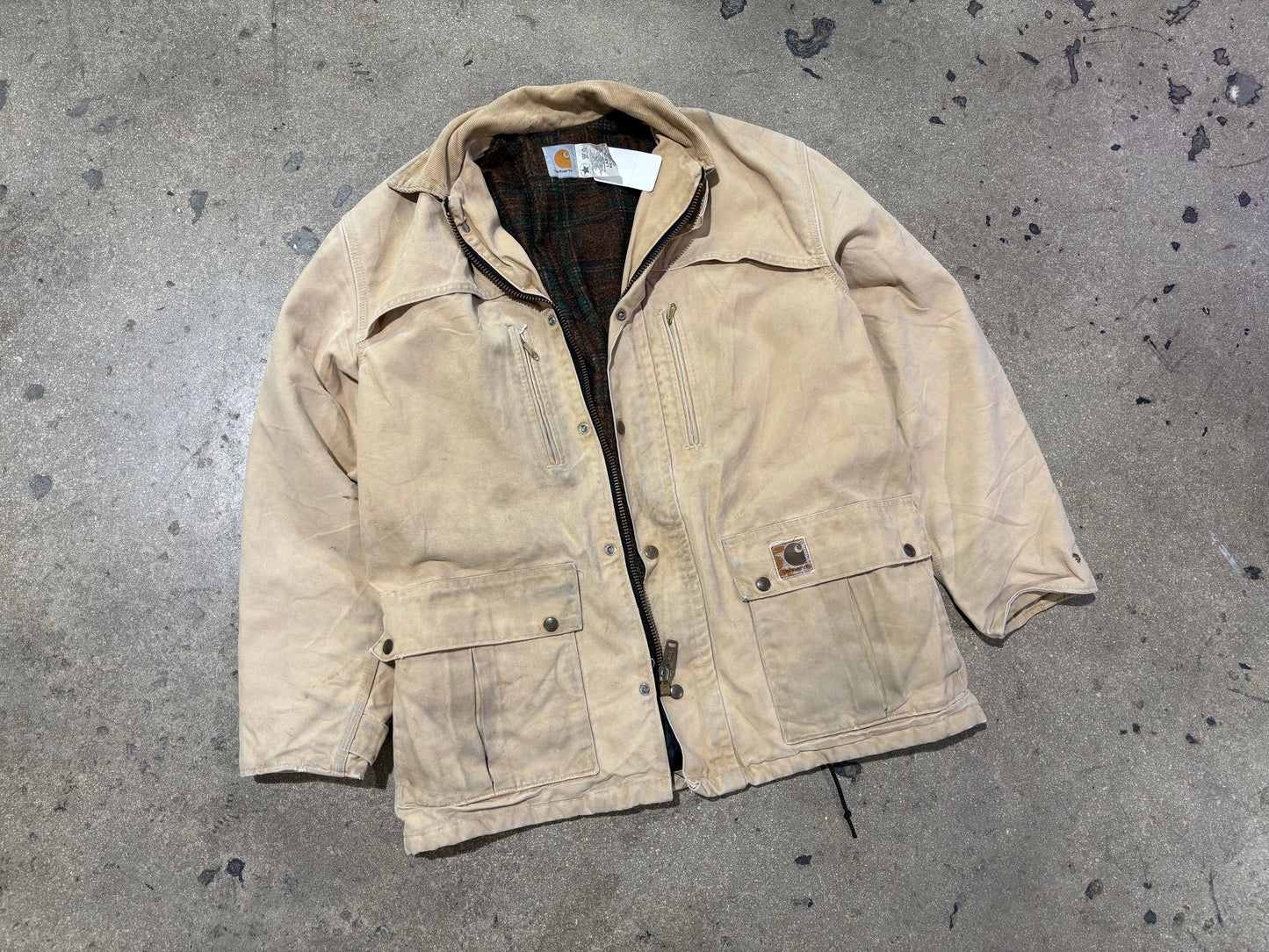 Carhartt Blanket Lined Work Jacket - Khaki Size Large