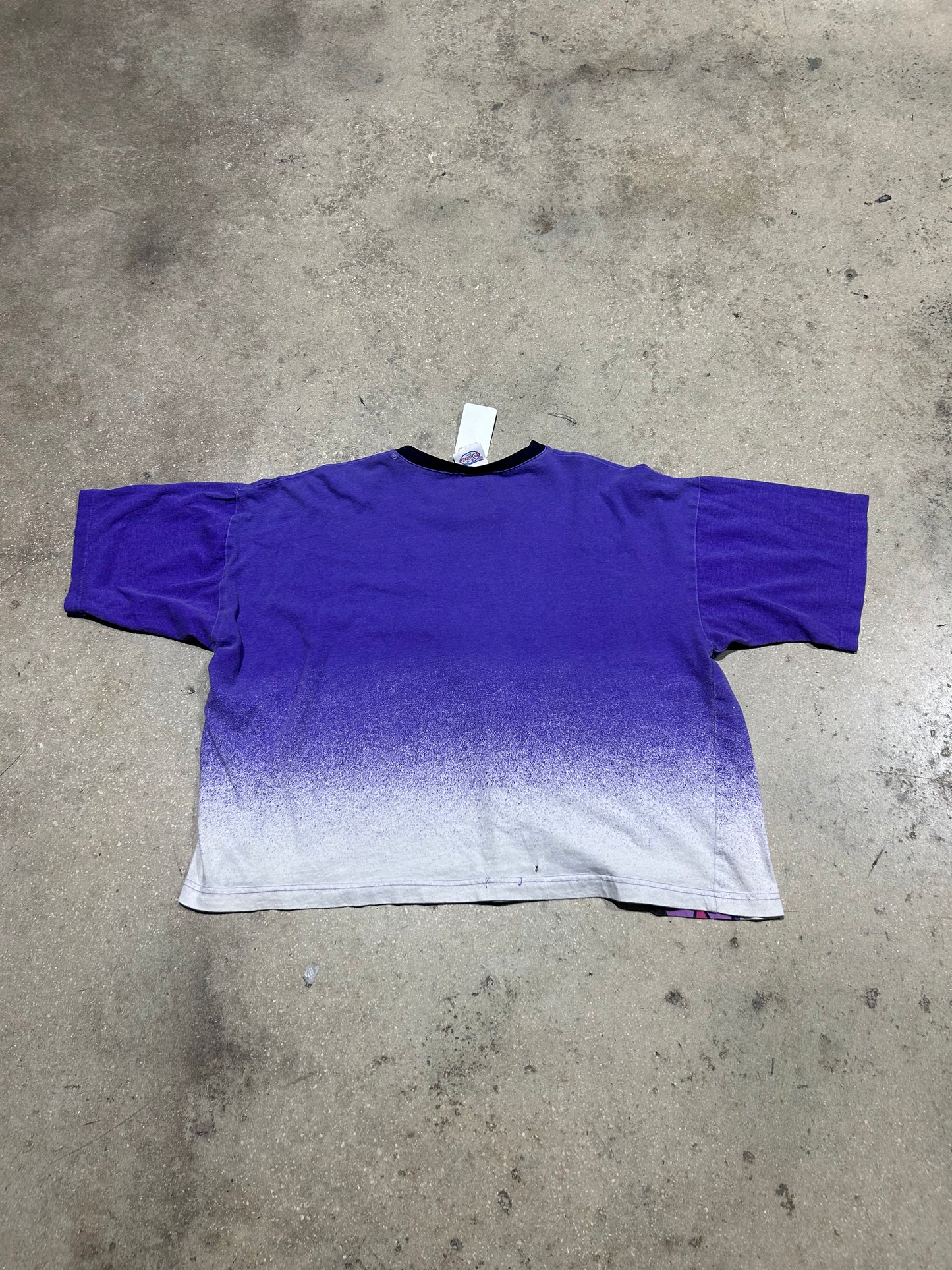 90s Maleficent Cropped Tee - Purple/White Size Large