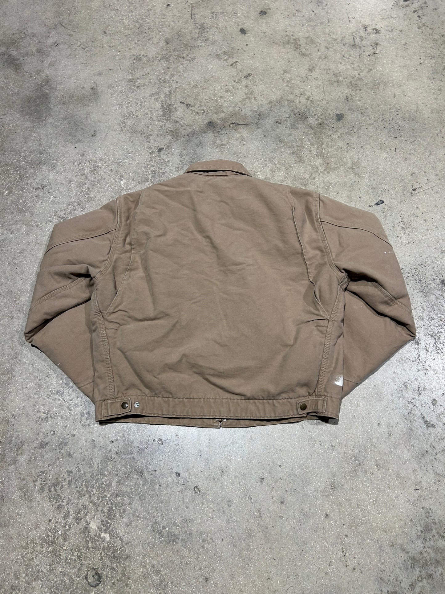 Paint Splattered Carhartt Detroit Jacket - Khaki Size Large