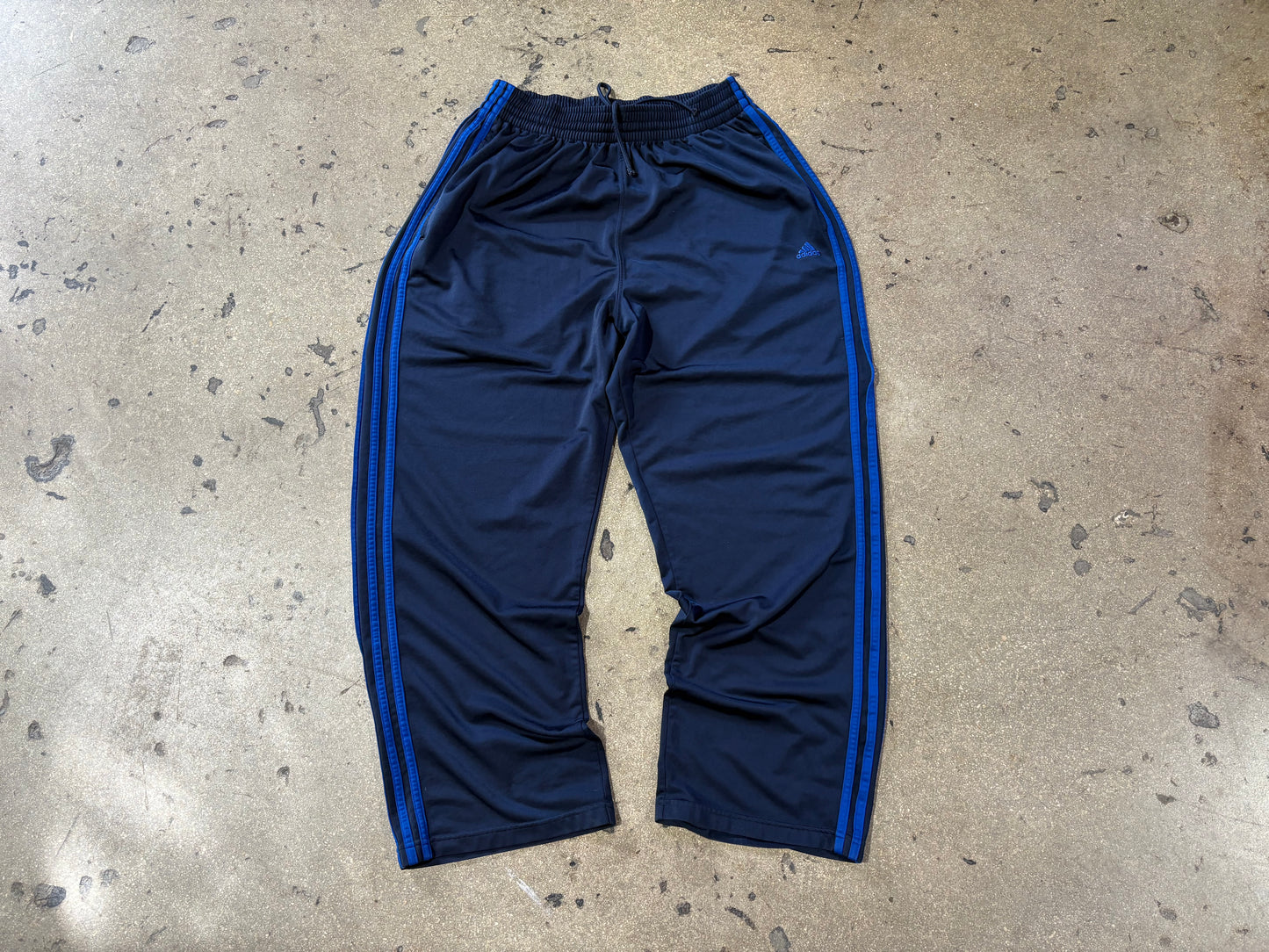 Adidas Baggy Track Pants - Navy / Blue Size Large