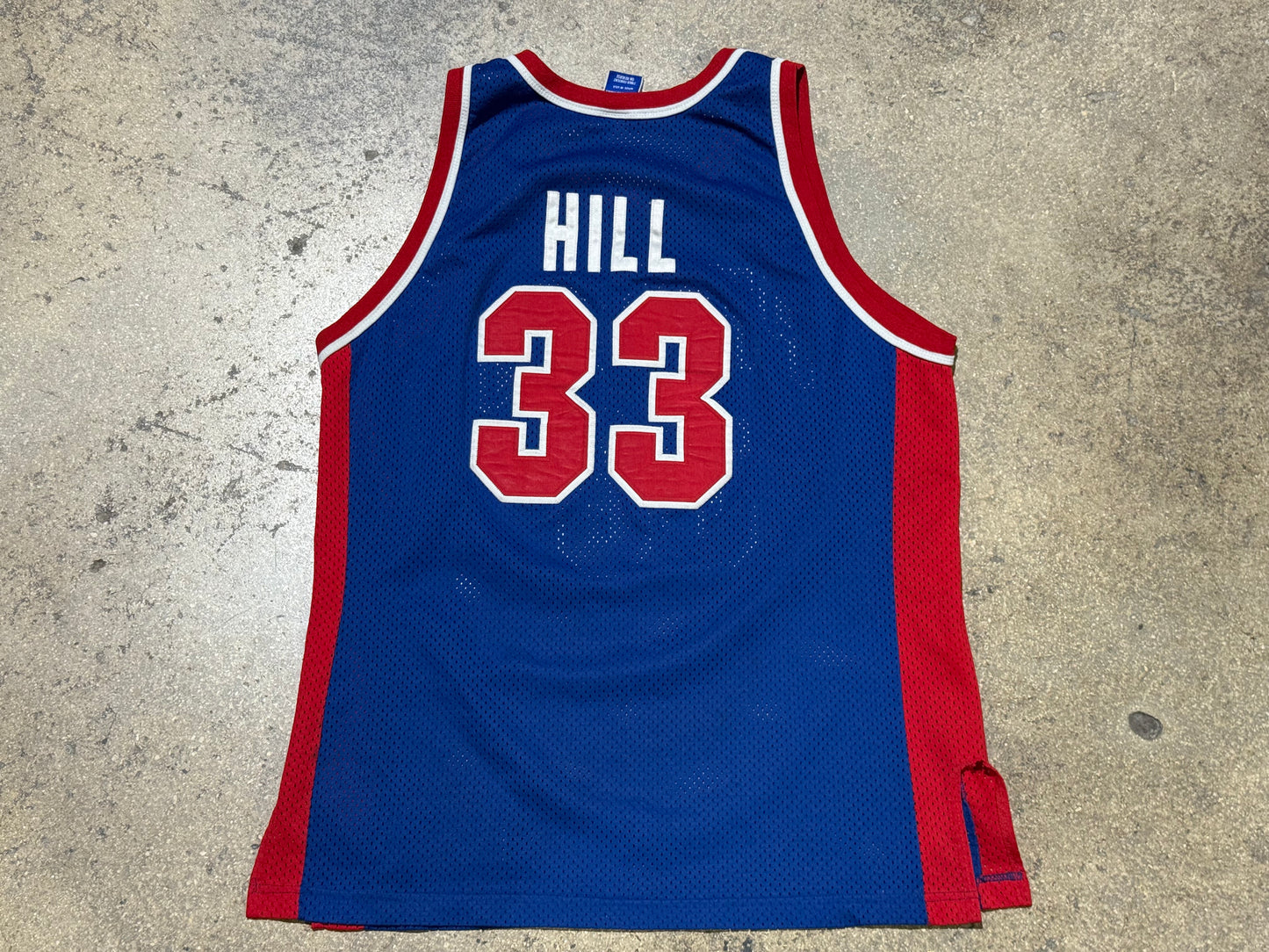 Champion Authentic Detroit Pistons Hill #33 Jersey Size 48/XL