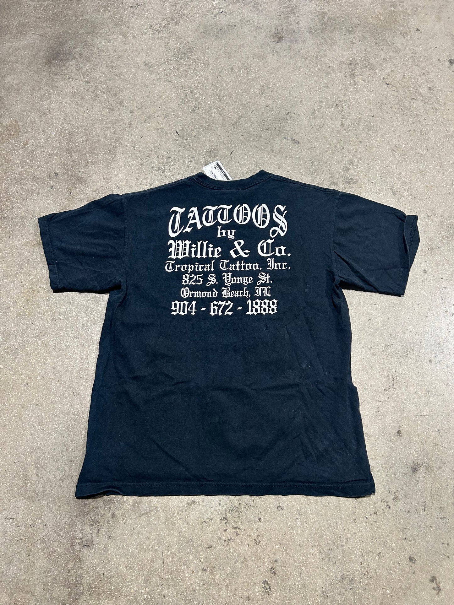 Tattooes By Willie Graphic Tee - Black Size Large