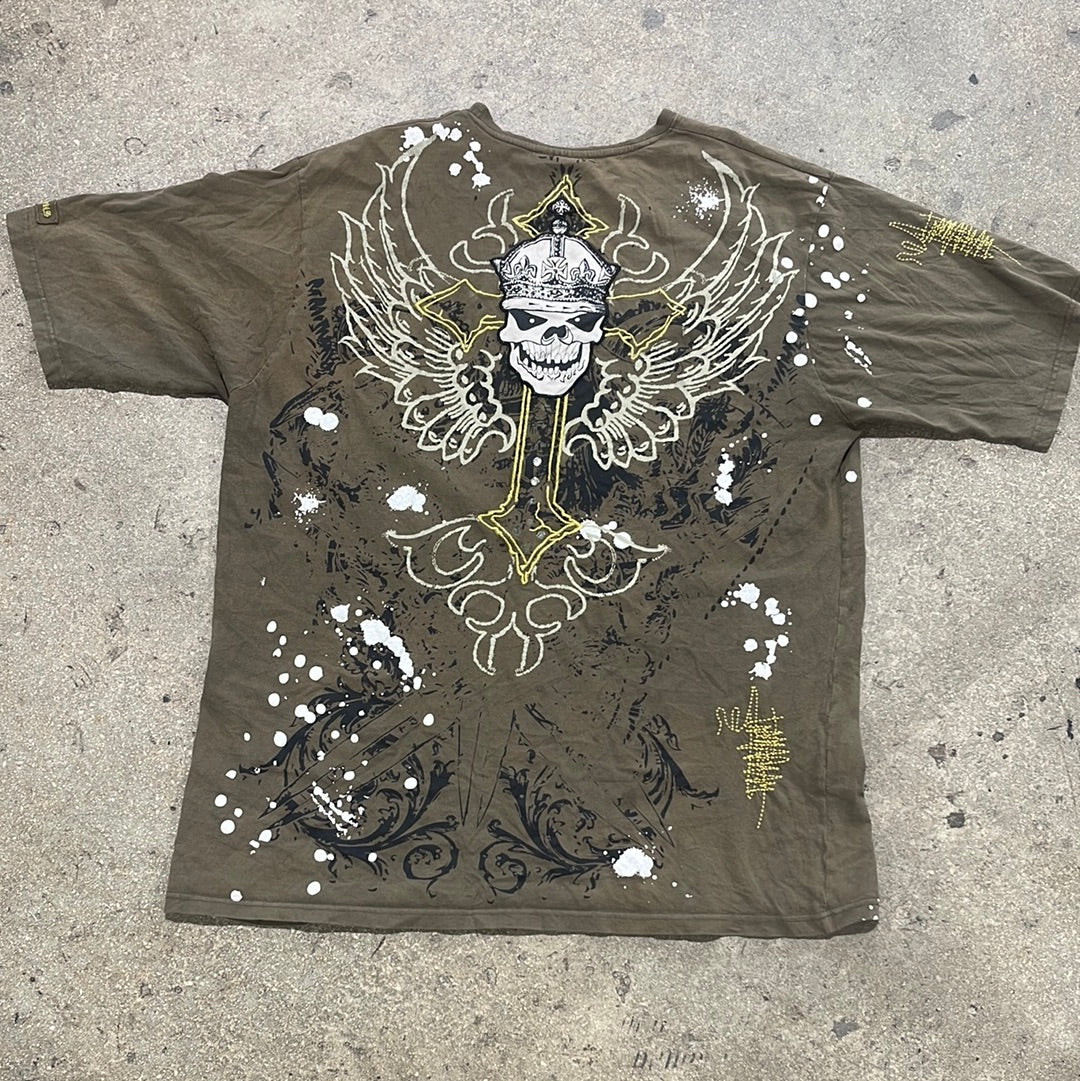 Victorious Urban Couture Splatter Tee - Olive Size XXXL