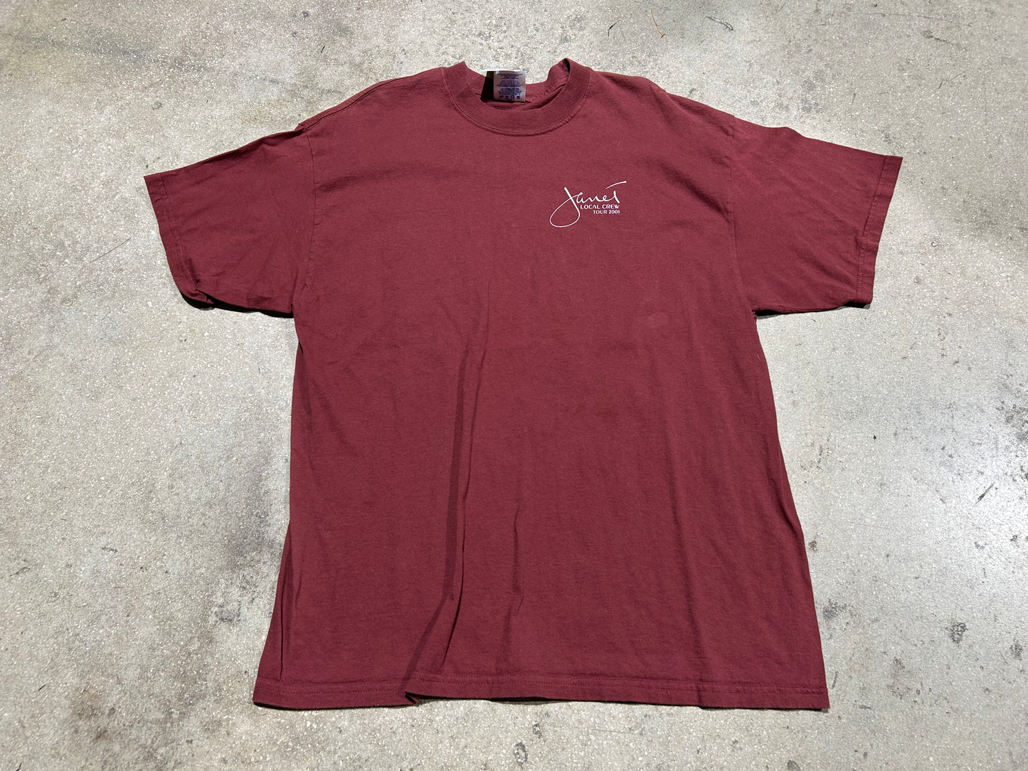 2001 Janet Local Crew Tee - Burgundy Size XL