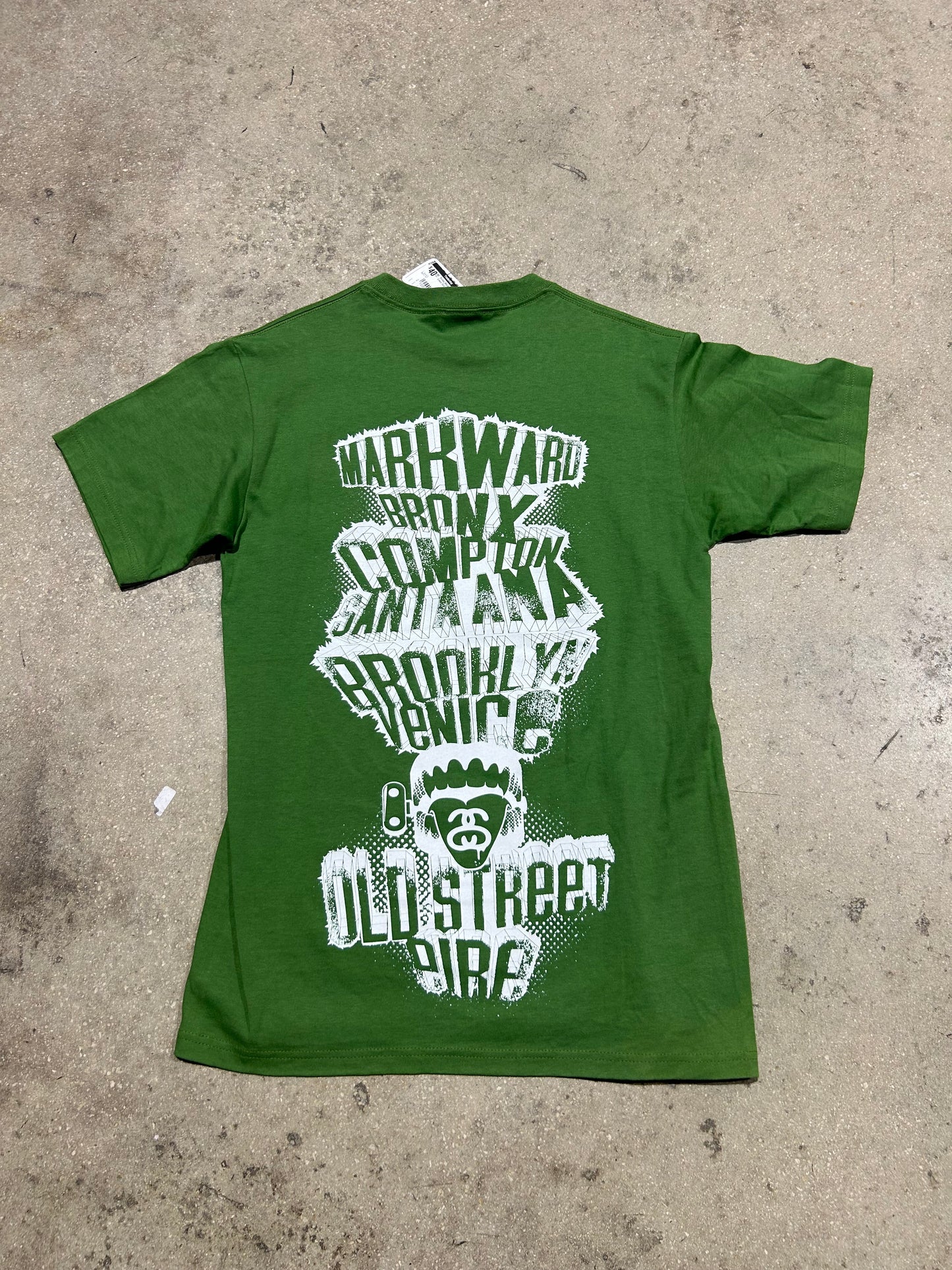Stussy Block Letter Tee - Green Size Medium