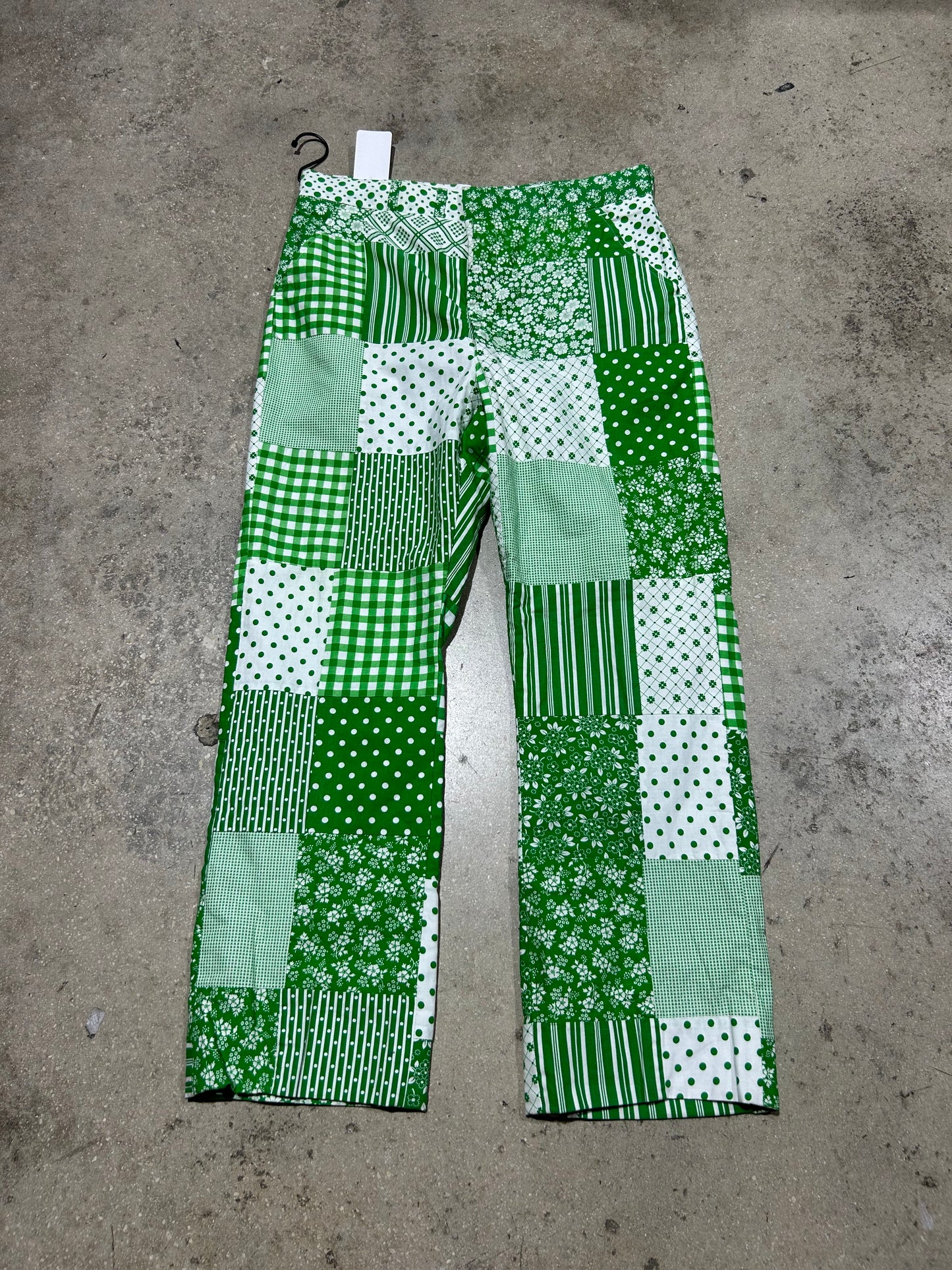 Puritan Patchwork Pants - Green/White Size 36