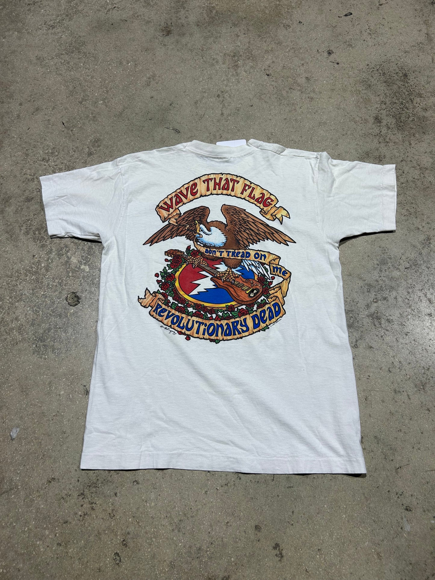 Grateful Dead American Don't Tread On Me Tee - White Size Large