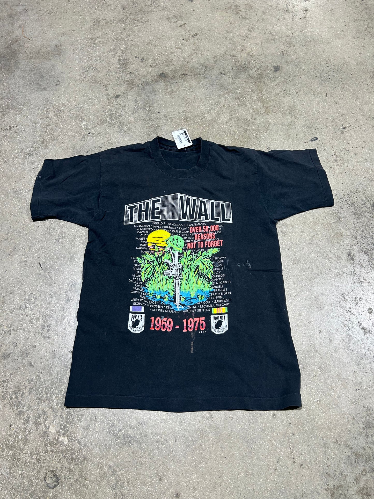 POW MIA The Wall Tee - Black Size Large