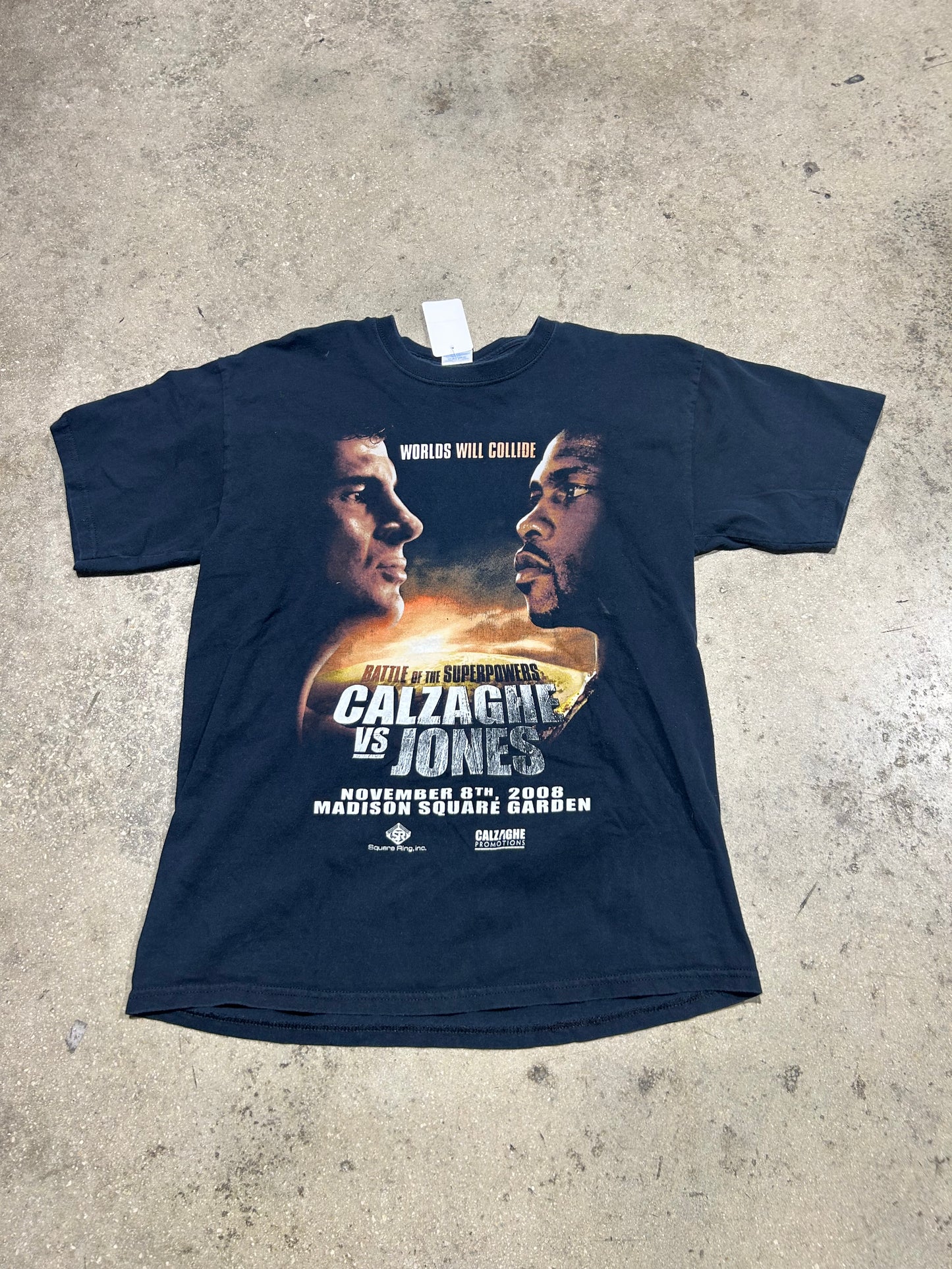 2008 Calzaghe Vs. Jones Boxing Tee - Black Size Large