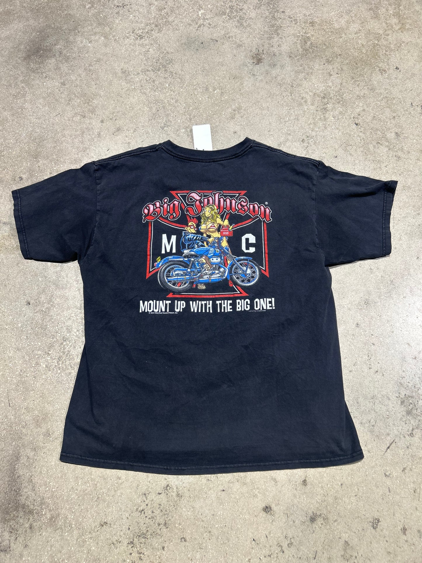 2002 Big Johnson Hop On This Tee - Black Size XL