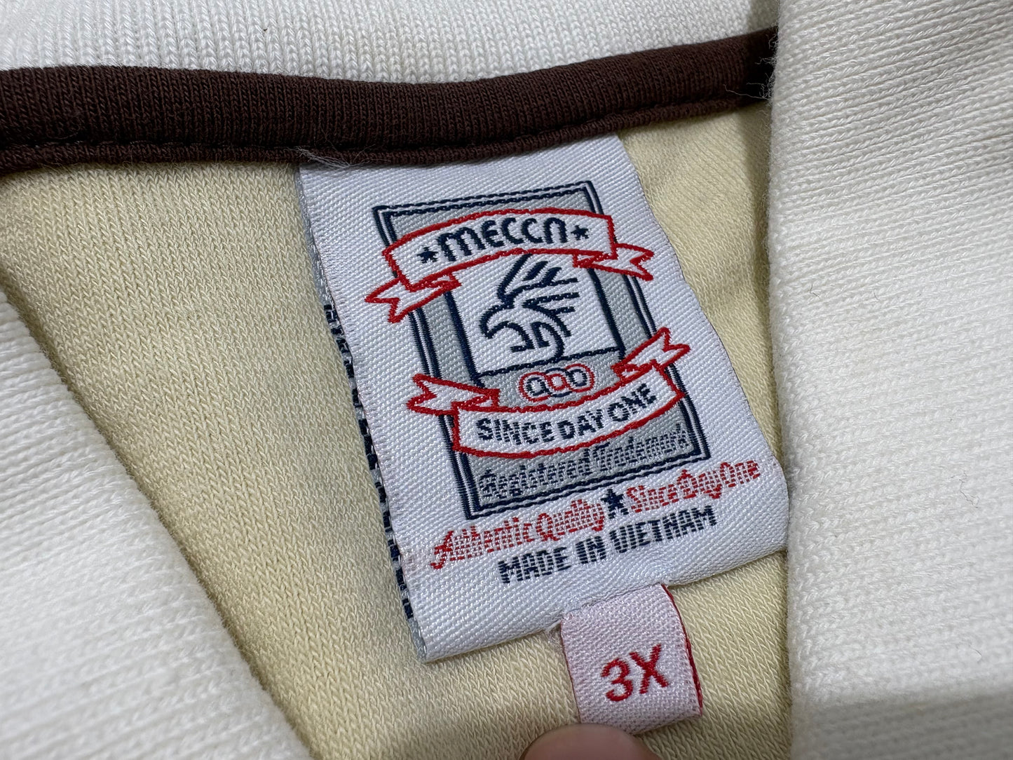 Mecca Since Day One Patch Polo Shirt - Cream Size 3XL