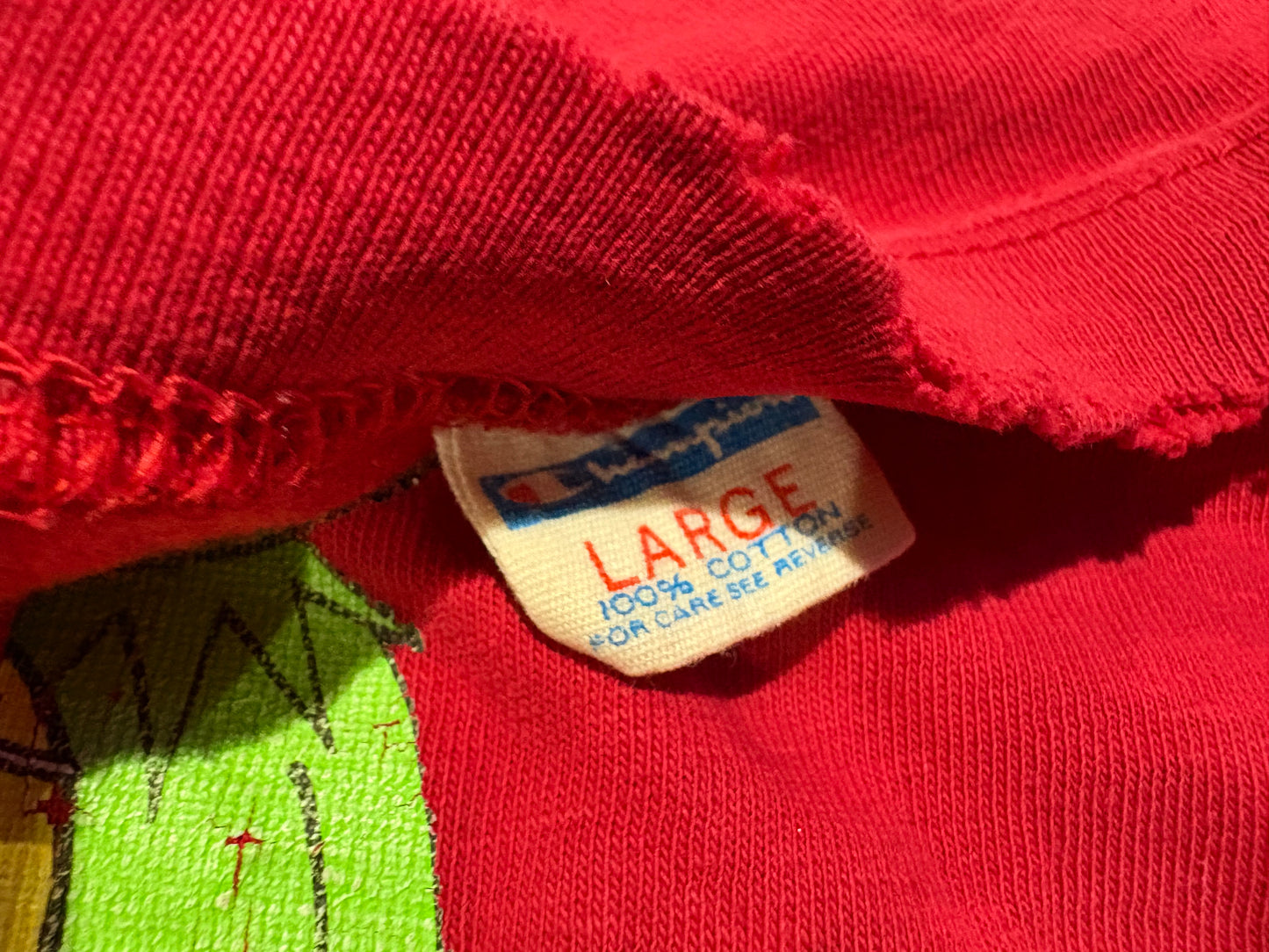 80s Kermit The Frog Bowling Green Tee - Red Size Large