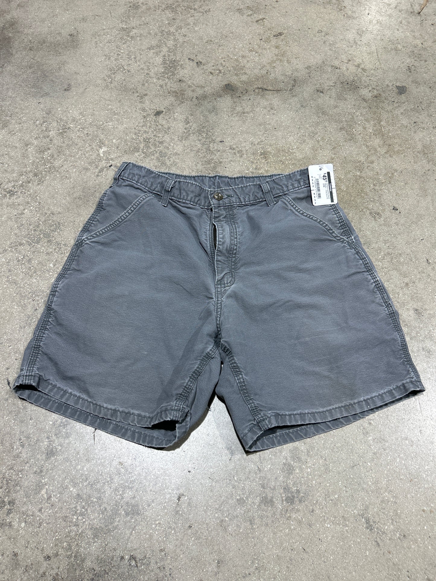 Carhartt Leather Patch Shorts - Grey Size 30 (CON)