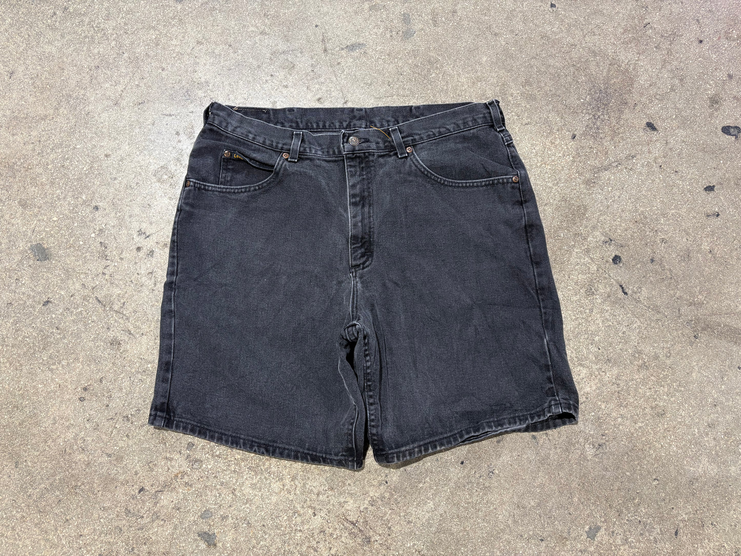 Lee Faded Denim Jean Shorts - Black Size 38
