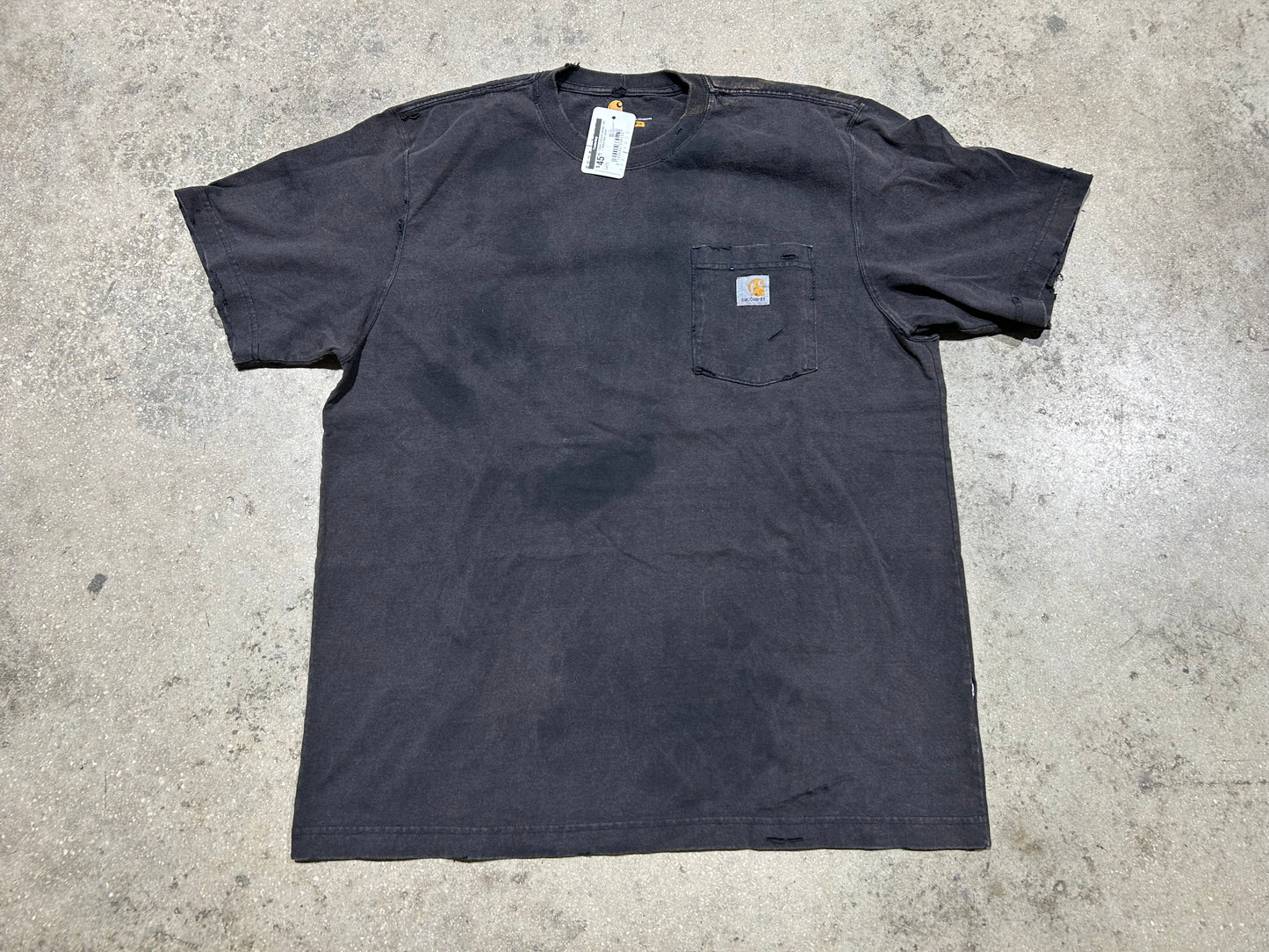 Faded Carhartt pocket Tee - Black Size Large