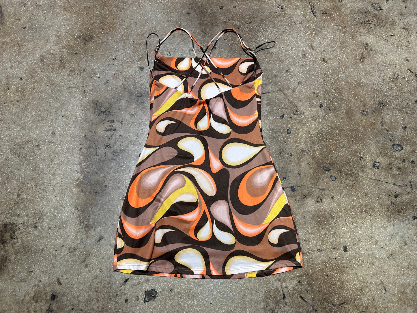 Bershka Paisley Print Mini Dress - Orange/ Multicolor Size Small