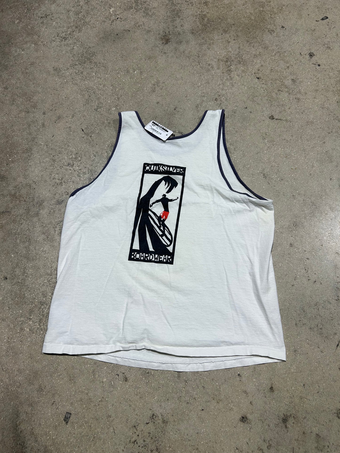 Quicksilver Boarder Tank Top - White/Blue Size XL(con)