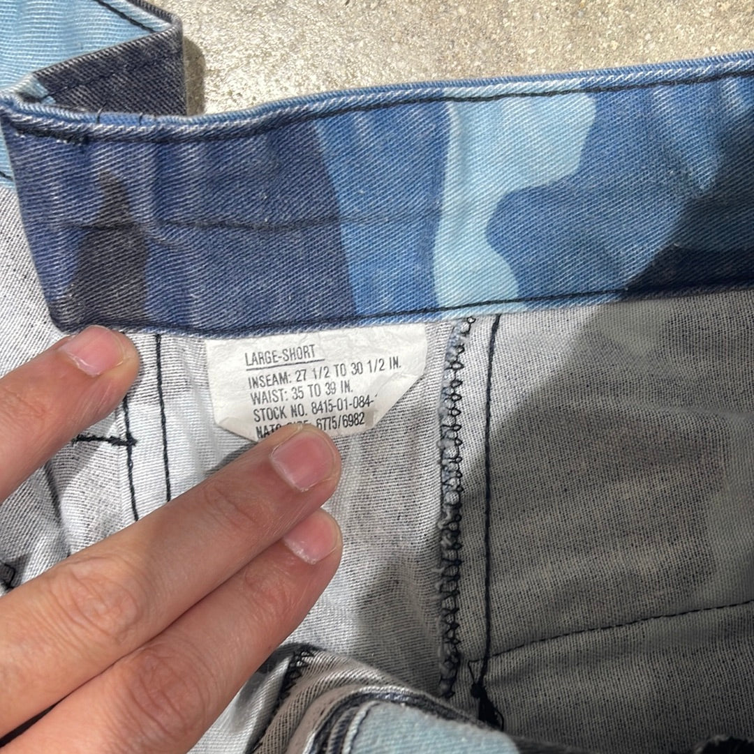 Urban Camo Cargo Shorts - Blue Size 36
