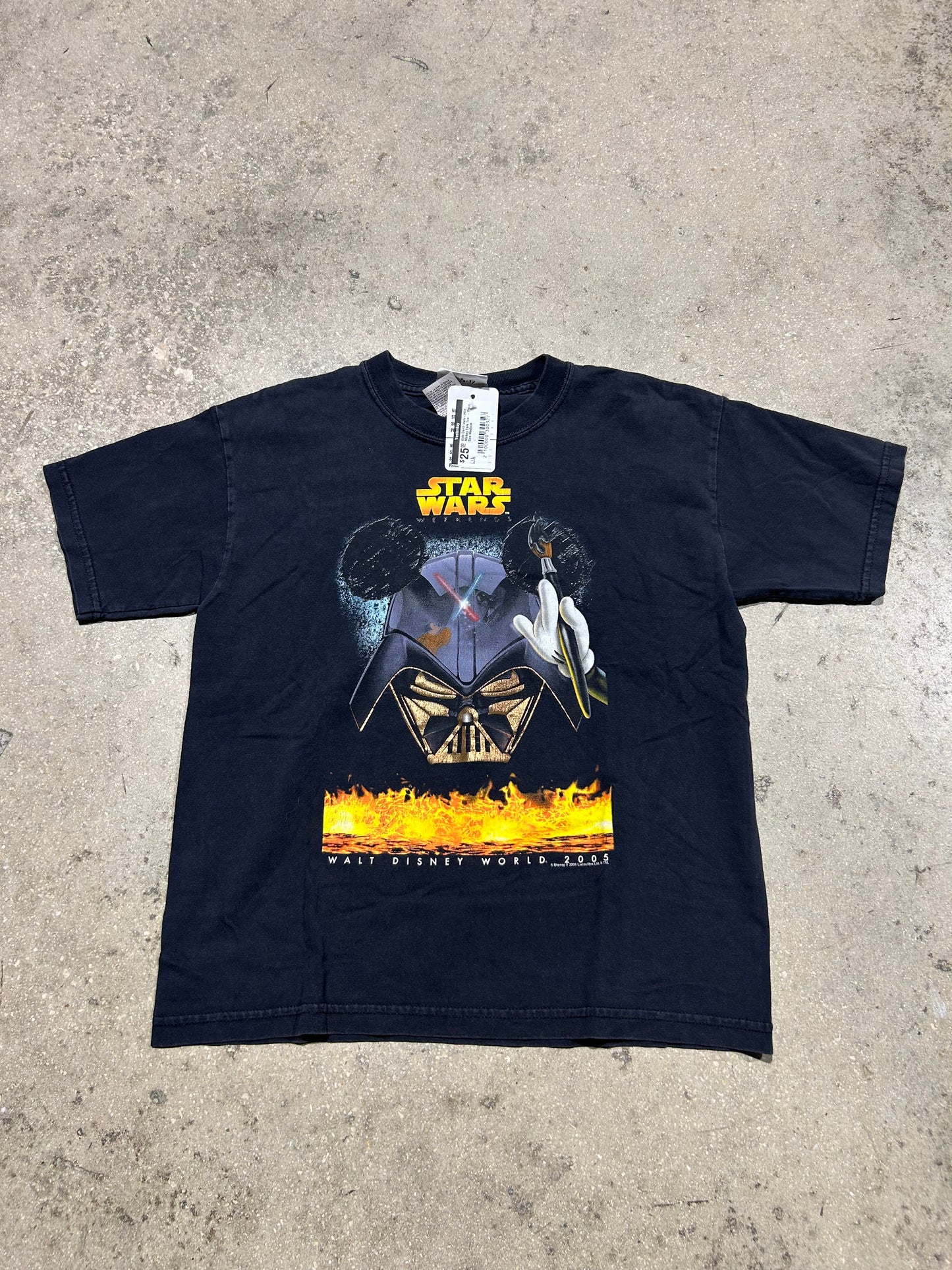 Kids Darth Vader With Mickey Ears Tee - Black Size Medium