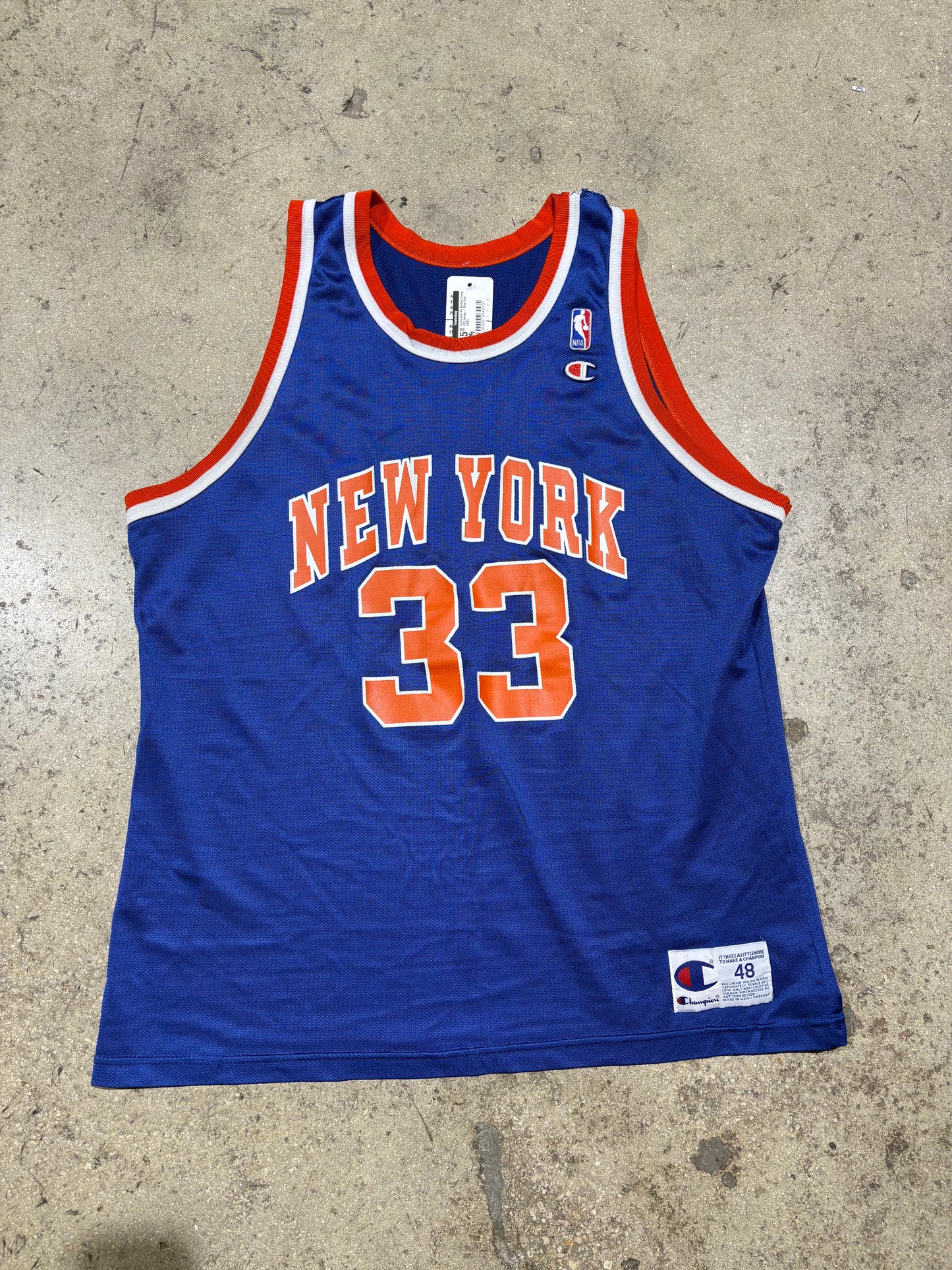 Champion NY Knicks Ewing #33 Jersey - Blue Size 48/XL