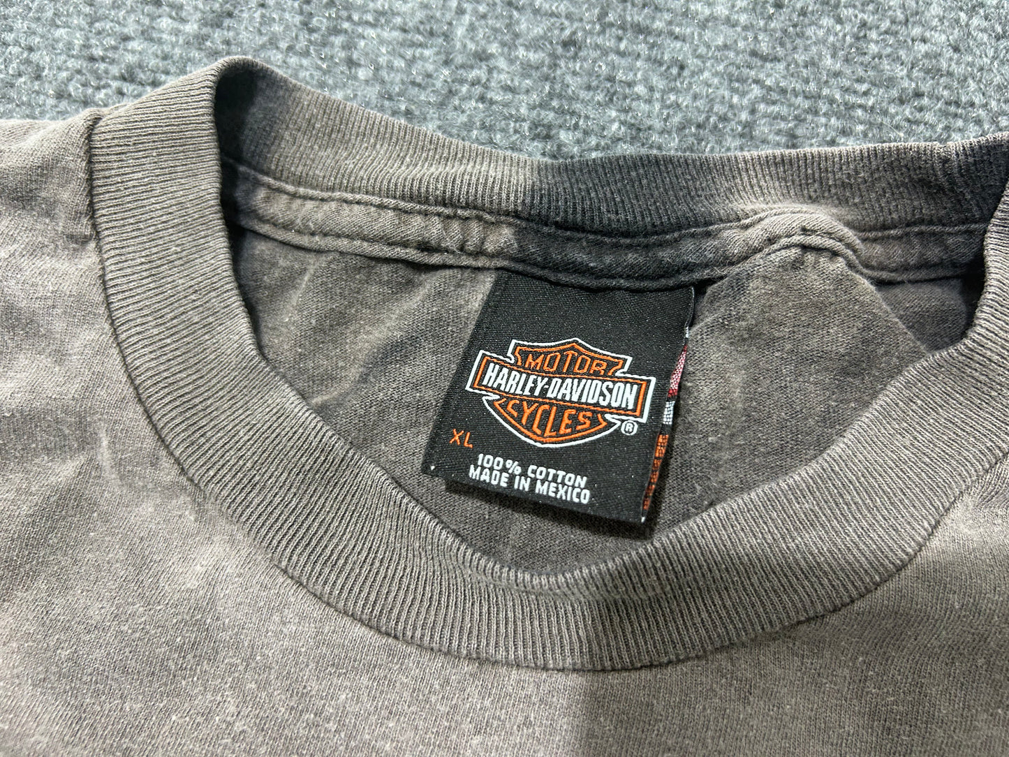 Sun Faded Harley Davidson Cleveland Girl Tee - Black Size XL(con)