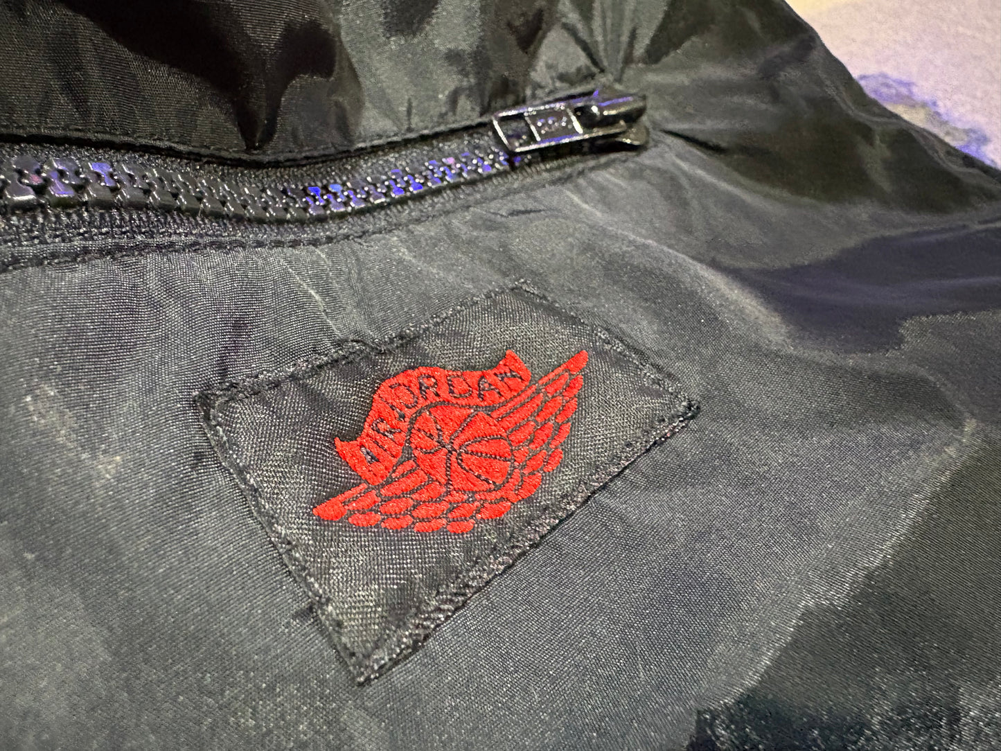80's Nike Air Jordan 1 Windbreaker Pants - Black/Red Size Small